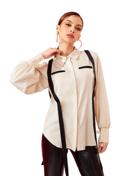 

x fantasy draped detail button up blouse 18nr#, White
