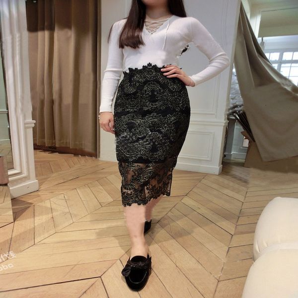 

skirts spring french court gorgeous handmade lace crochet skirt pats, Black