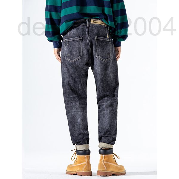 

men's jeans designer micro harlan pants 2021 autumn and winter fashion brand new jeans men's black gray loose micro elastic small, Blue