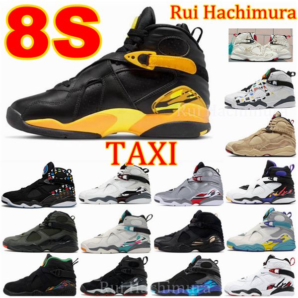 8S 8 Taxi Scarpe da basket Black Samurai Ruis Yellow Womens Mens Chrome Reflective Bugs Bunny Aqua Tinker Raid University Blue UNC Electric Green DMP Trainers