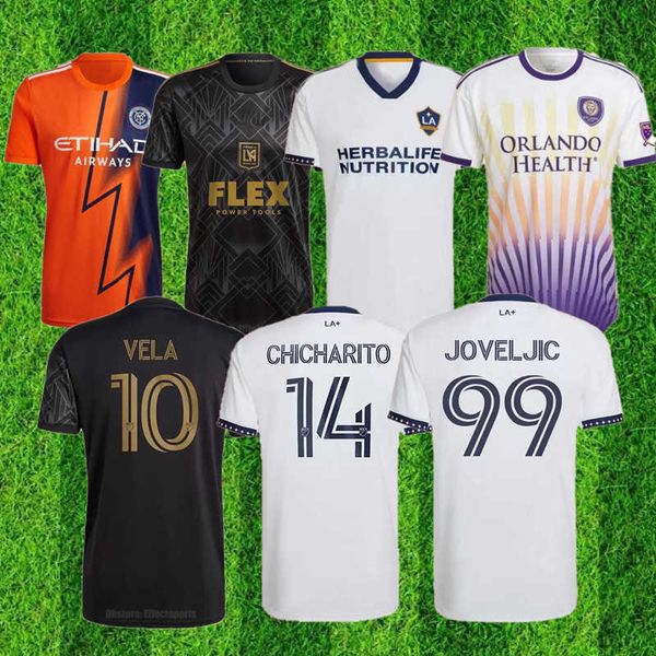 

2022 2023 los angeles la galaxy orlando new york city soccer jersey fans version d.costa chicharito alvarez joveljic home away 22 23 mls, Black;yellow