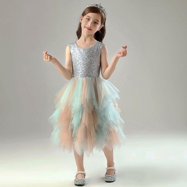 

girl's dresses children's walk dress girl's birthday princess evening, Red;yellow