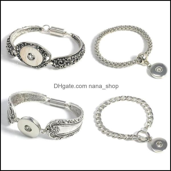

charm bracelets pretty sier plated bangle for men women snap button bracelet ginger jewelry cuff metal nanashop drop delivery nanashop dhddj, Golden;silver