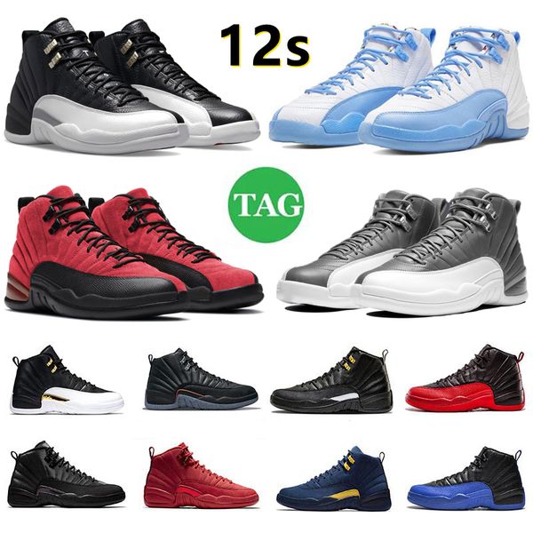 

jumpman 12 12s mens retro basketball shoes stealth university blue black taxi hyper royal playoffs royalty reverse flu game utility men trai