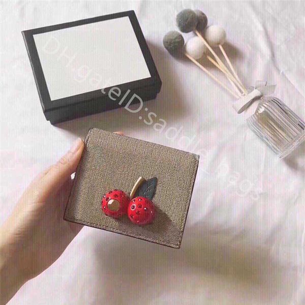 

ss women fashion handbags plain genuine leather classic retro all-match simplicity maiden three-dimensional cherry walletv casual
