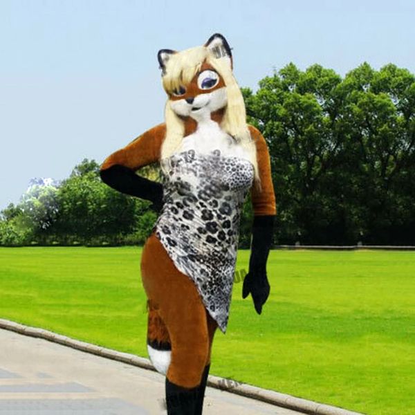 Peluche Fursuit Mascotte Husky Fox Costume Animale Costume da gioco di ruolo Halloween Stage Performance Dress Up Taglia per adulti
