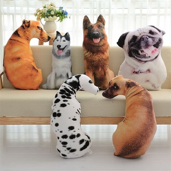 3D Simulação tridimensional Cães de almofada de cachorro Chopse Cushion Creative Funny Boy Toy Children Children Plelow Pillow Husky Room Decoration 201009