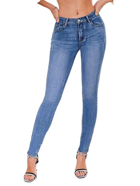 

tall slant pocket skinny jeans h5u4#, Blue