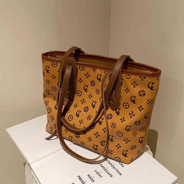 

handbag bag bag trend large capacity printed portable versatile texture one shoulder armpit