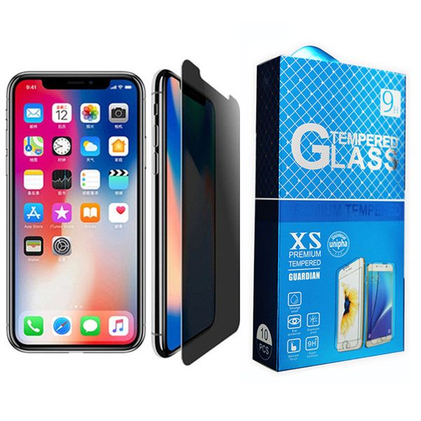 Proteggi schermo in vetro temperato anti-spia per iPhone 11 12 13 14 PRO MAX XR XS 7 8 PLUS Con confezione al dettaglio DHL UPS FEDEX