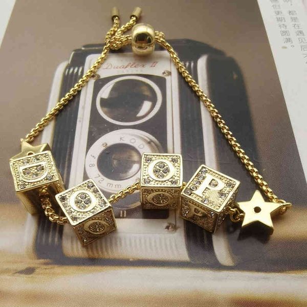 

2022 factory wholesale new di home hip hop bracelet sense of light luxury senior national women abyp, Black