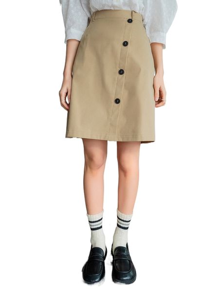 

dazy high waist fake button skirt p69u#, Black