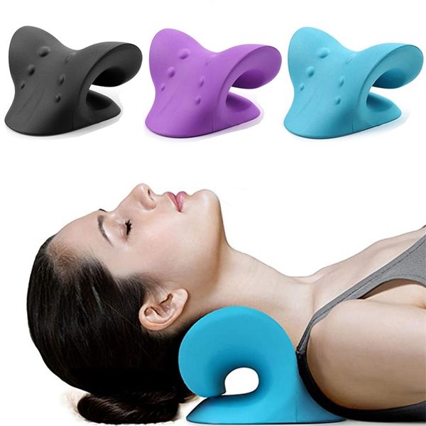 

neck and shoulder relaxer cervical traction device relief and cervical spine alignment chiropractic pillow neck stretcher 220812