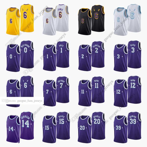 

custom printed 2022 new city basketball jerseys westbrook james davis horton-tucker nunn ellington ariza howard deandre anthony bazemore mon, Black;red