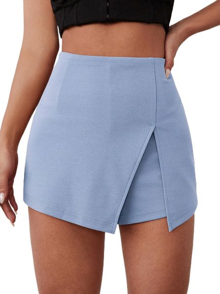 

solid split front skort n7zj#, White;black