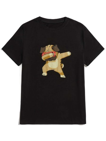 

romwe guys cartoon graphic tee 89xl#, White;black