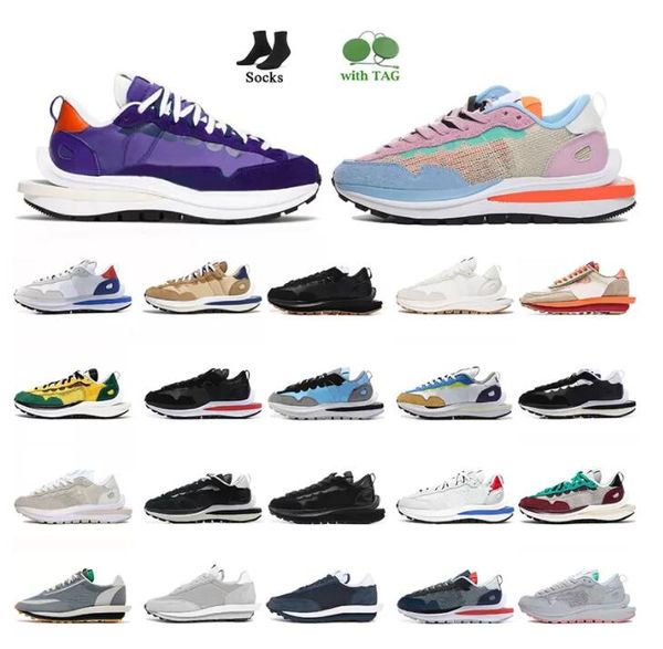

breathable vaporwaffle women mens running shoes with socks waffle undercover pegasus triple black white sail gum dark iris fragment blue voi