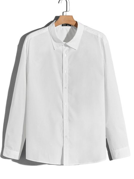 

extended sizes men button front shirt t6wa#, White;black