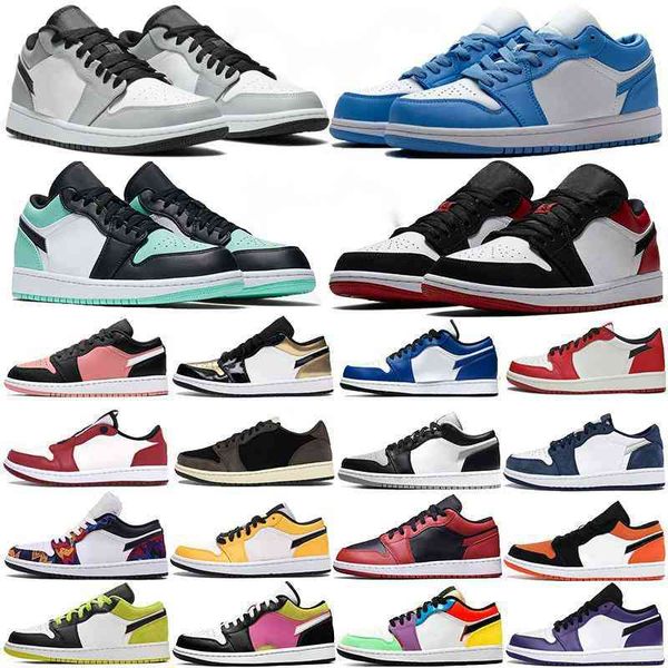 

2022 low cut jumpman 1 og 1s mens basketball shoes electro ge obsidian unc hyper royal university blue lucky green bred patent women man