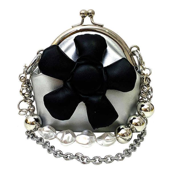 

children's bag spring and summer new niche mini bag parent-child spice girl messenger bag three-dimensional flower headset chain