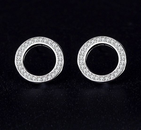 

trendy and versatile exquisite zircon ring earrings charms, Golden