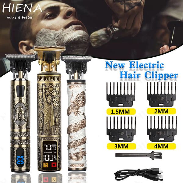 T9 Cabelo elétrico USB Clippers recarregáveis ​​Shaver barba Trimer Machine Profissional Máquina de corte barbeiro Corte 220623