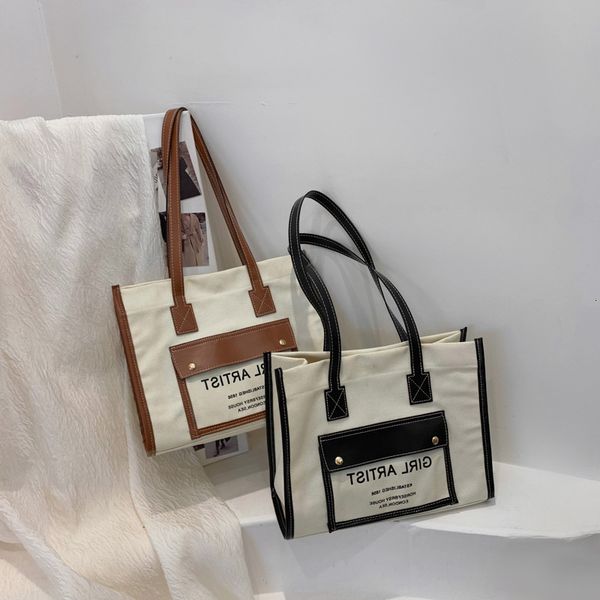 

designer bags large capacity bag 2022 new women's autumn versatile ins canvas messenger portable tote