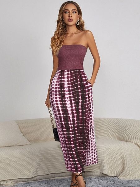 

solid tie dye tube dress f2a6#, Black;gray