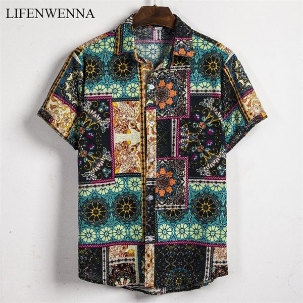 Camisa masculina casual da moda nova camisa de manga curta Havaí Hawaii Men Summer New Design Design Homis de praia Men Flower Shirt xxl