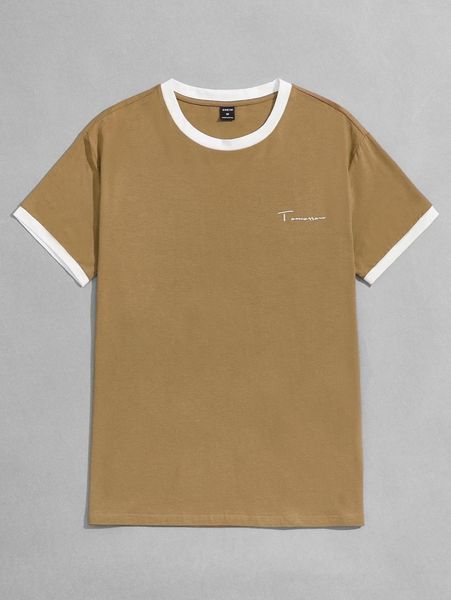 

men letter graphic ringer tee h20z#, White;black