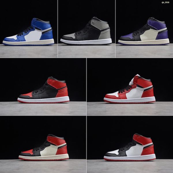 

preschool jointly signed high og 1 1s youth kids basketball shoes chicago new born baby infant toddler trainers small big boys gir2400, Black