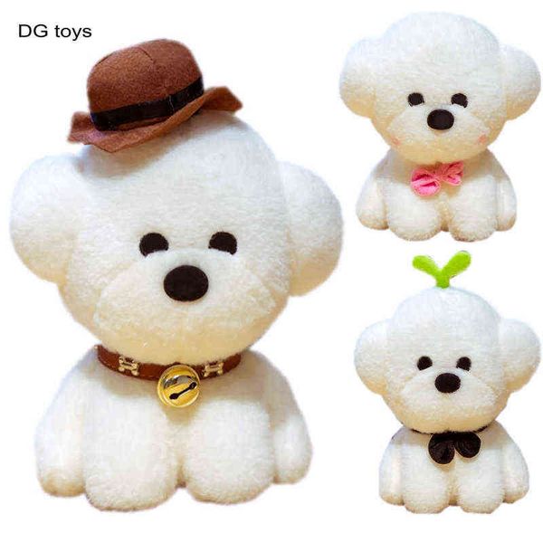 Cute Green Farts Little White Dogs Orso di peluche Plushie Pop Toy Brown Gentman Hat Pink Bowtie Black Bell Dressing Puppy J220704