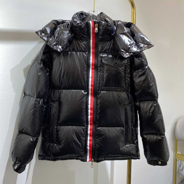 

winter coat mens jacket down parkas coats hooded men women casual outdoor feather outwear keep warm thick double zipper, Black