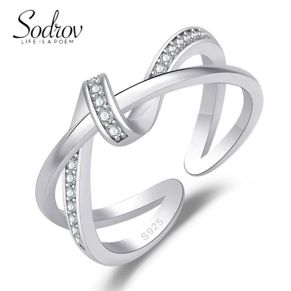 

sodrov cross jewelry twist rings for women open ring size resizable couple wedding gold wholesale 220716, Slivery;golden