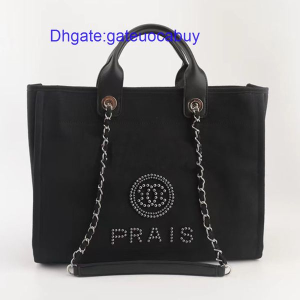 

luxury fashion brand beach bags ch women handbags pearl evening bag designers female canvas portable high-capacity classic trend big handbag, Black;red