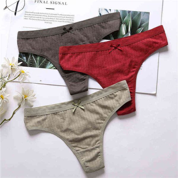 

3pcs/lot women's cotton g-string thong panties string underwear women briefs lingerie pants intimate ladies letter low-rise w220324, Red;black