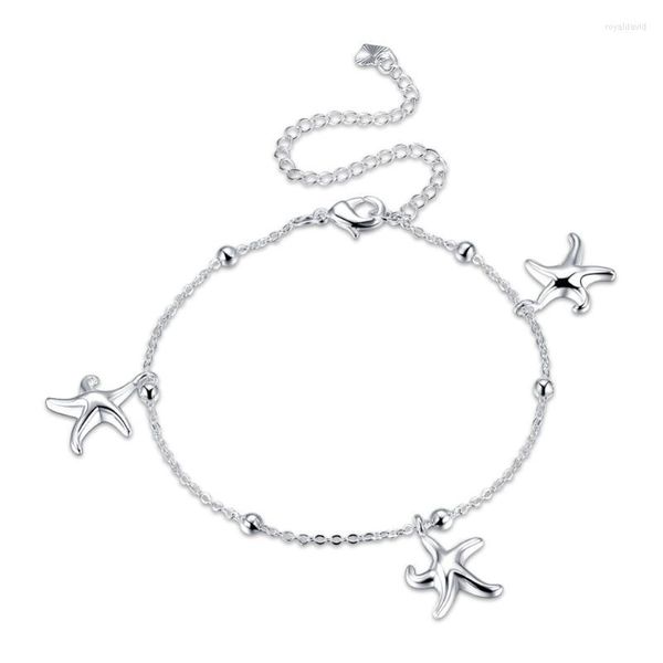 Cavigliere Moda Gioielli in argento sterling Modelli femminili Cavigliera Personalità Stelle marine Pendenti Chiusura a moschettone standard Roya22