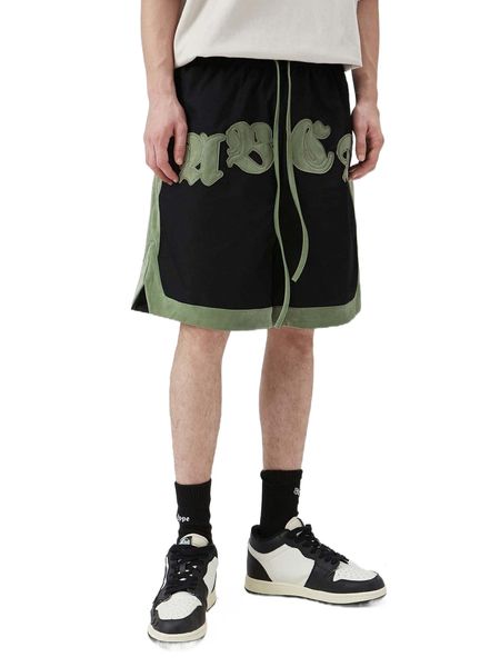 

men letter embroidery wide leg shorts s6hg#, White;black