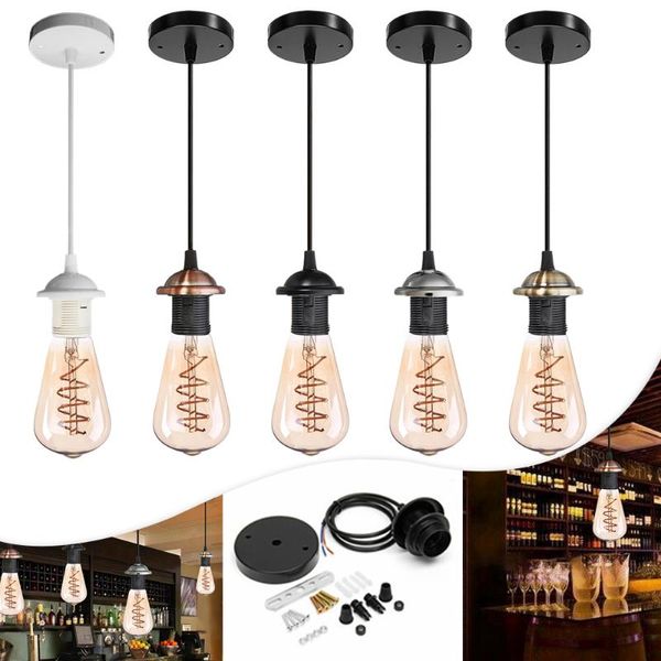 Kolye lambaları AC 220V Vintage Edison Lamba Baskı LED LED Ampul Soket Tutucu Retro Akkor Filament Bulbpendant