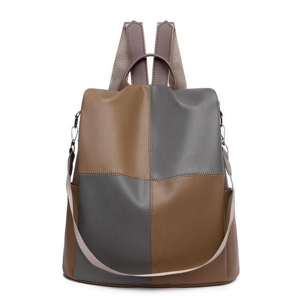 

pu bag backpack two-tone casual versatile valise bussiness large capacity fashion waterproof wearproof