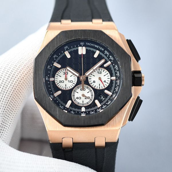 

mens watches quartz movement watch 45mm waterproof fashion business wristwatches montre de luxe, Slivery;golden