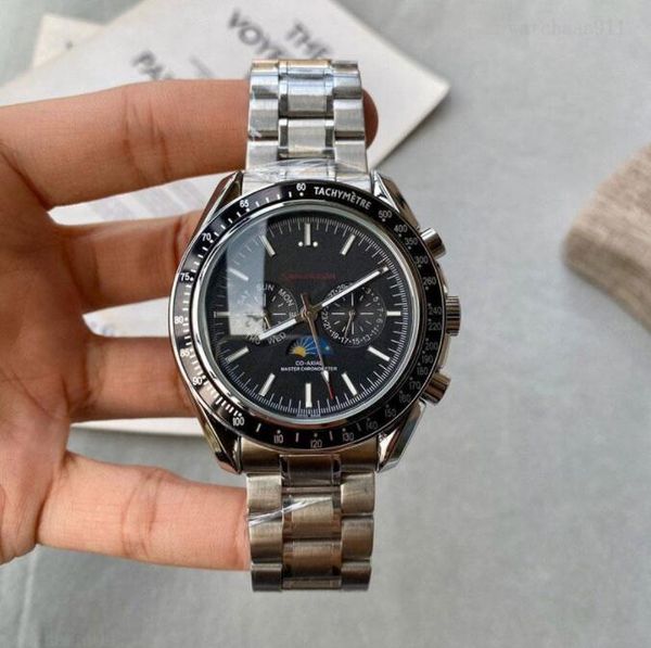

selling men's luxury watch fully automatic imported mechanical movement 43 mm dial 316l steel strap waterproof design wacthes, Slivery;brown
