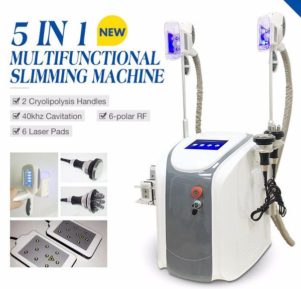 

multifunction cyro 5 handles fat ing slimming machine cryolipolysis ultrasonic cavitation rf 40k lipo laser cooling weight lose beauty equip