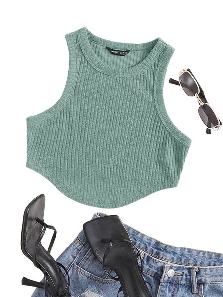 

asymmetrical hem tank t7ok#, White