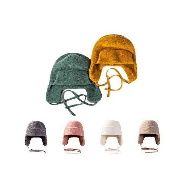 

winter japanese outdoor cycling wool knitted hat women rading ear protection outdoor warm cold hat fashion thick wool bomber hat j220722, Blue;gray