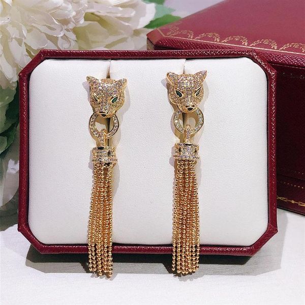 

fashion personality domineering street style tassels leopard earrings party women no reason to return3301, Silver