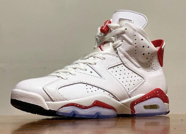 

shoes authentic 6 6s red oreo jumpman white university sports 7-13