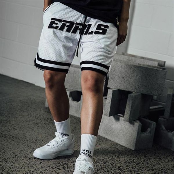 

man style summer fitness mesh sports shorts men s basketball training loose breathabl short casual outdoors running shorts 220621, White;black