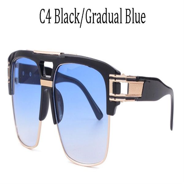 

2020 fashion brand designer big frame male sunglasses vintage steampunk female grandmaster oculos de sol uv400239r, White;black
