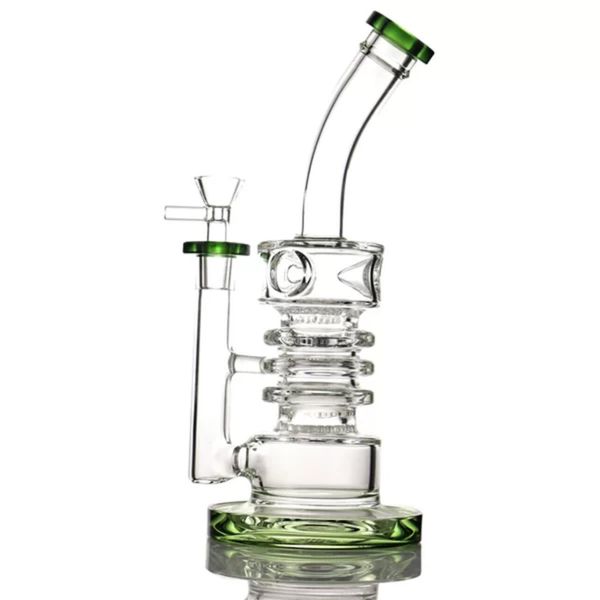 Glass Bong Hookah Beake Beake Dab Rig Percolator Tubos de Água de Material de Espessura para Bar Fumador Straight Tube Rigs Bar Alta Qualidade Gravidade Bongs Bongs Hookahs